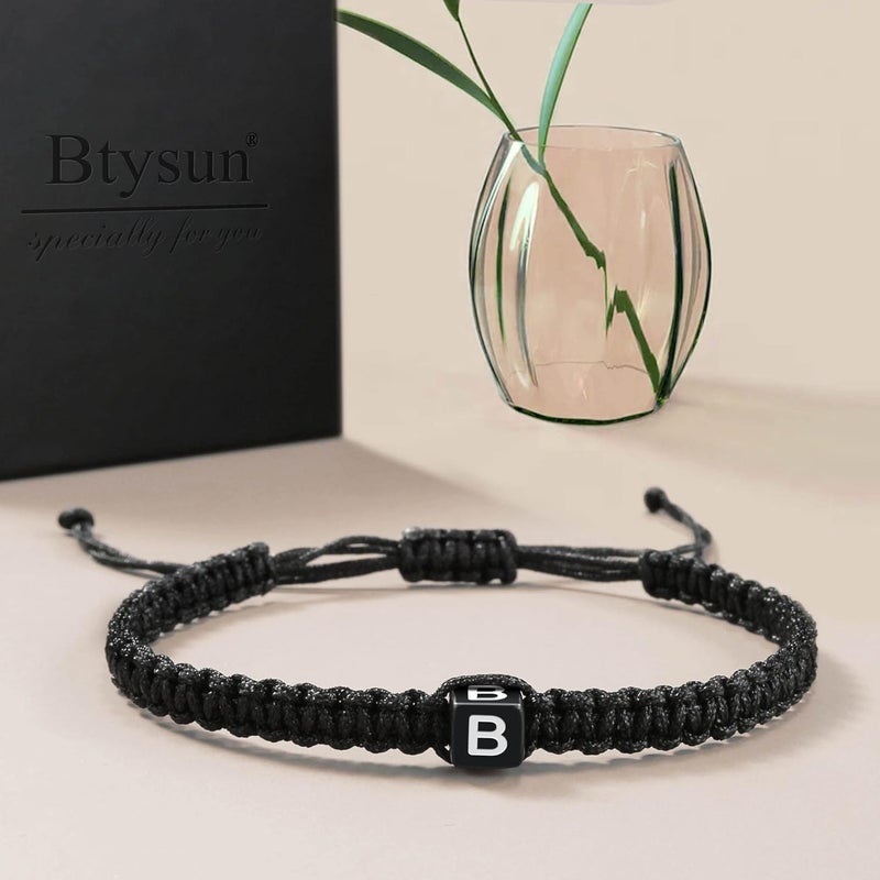 Btysun Initial Bracelets for Women Men Gifts for Her Teen Girl Best Friend Birthday Graduation Dainty Braided Bracelets Letter A-Z Charm Adjustable Link Mother's Day Jewelry Mom Christmas Gifts Valentine's Day Jewelry - Image 4